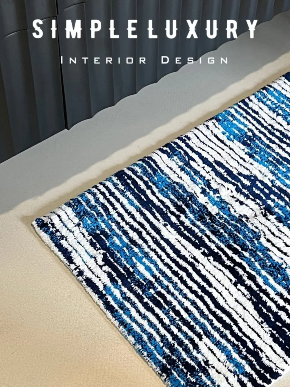 Discontinued Brand New ABYSS & HABIDECOR Jay Blue Waves Bath Rug 23